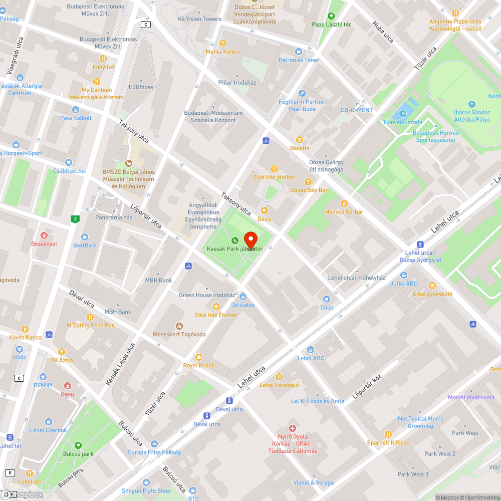 Zacskó bejelentés helye