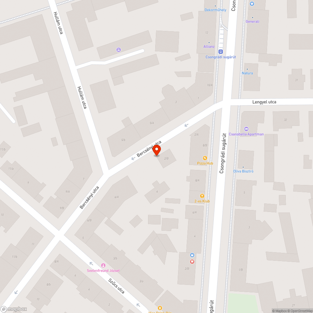 Kivágott fa - Bercsényi utca 2. bejelentés helye