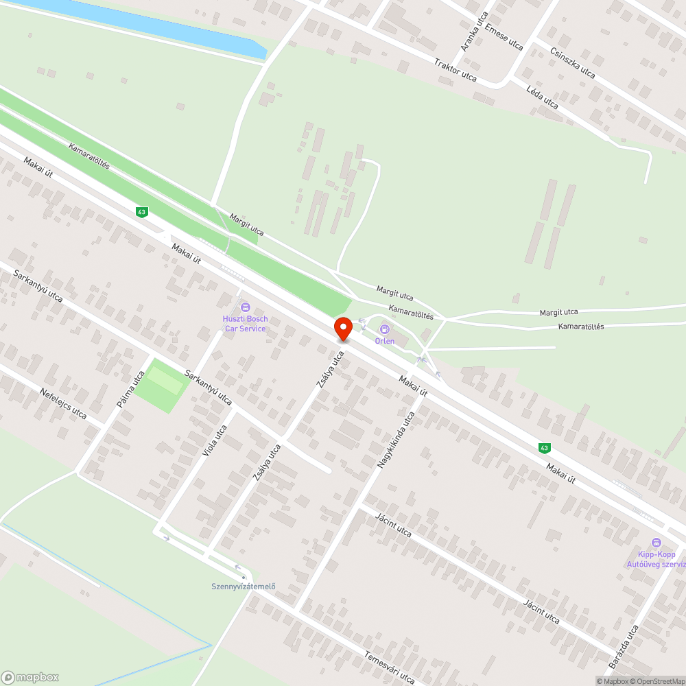 Megdőlt tábla és megfakult tábla - Zsálya utca és Makai út sarka bejelentés helye