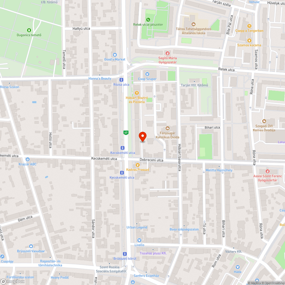 Kivágott fa - József A. Sgt. 67/b. Garázsok felől bejelentés helye