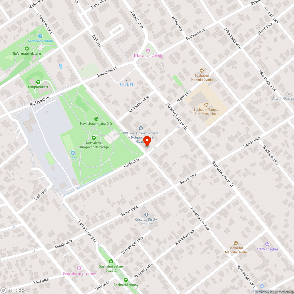 Karát utca kérékpáros kétirányúsítása bejelentés helye