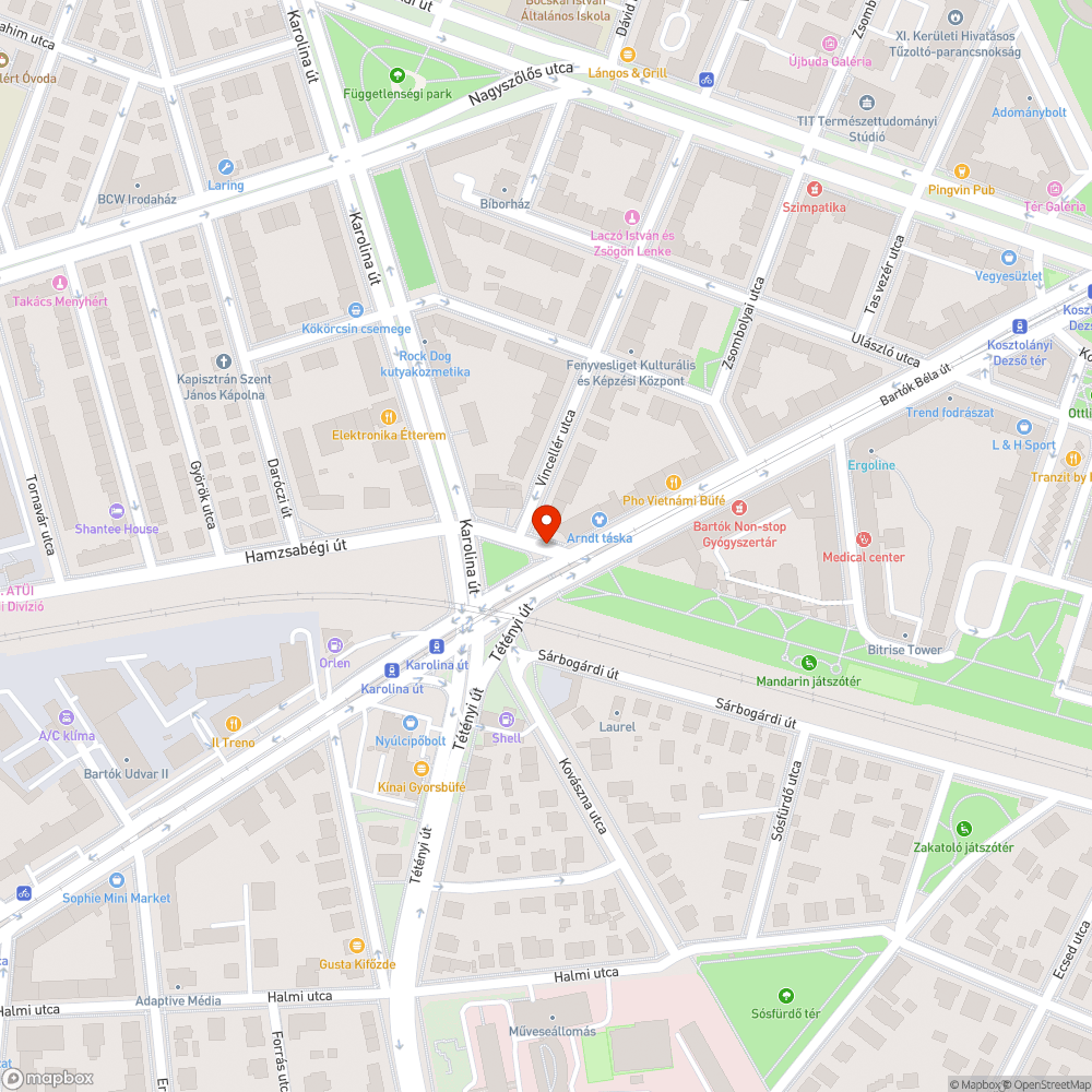 Beszakadt burkolat - balesetveszély bejelentés helye