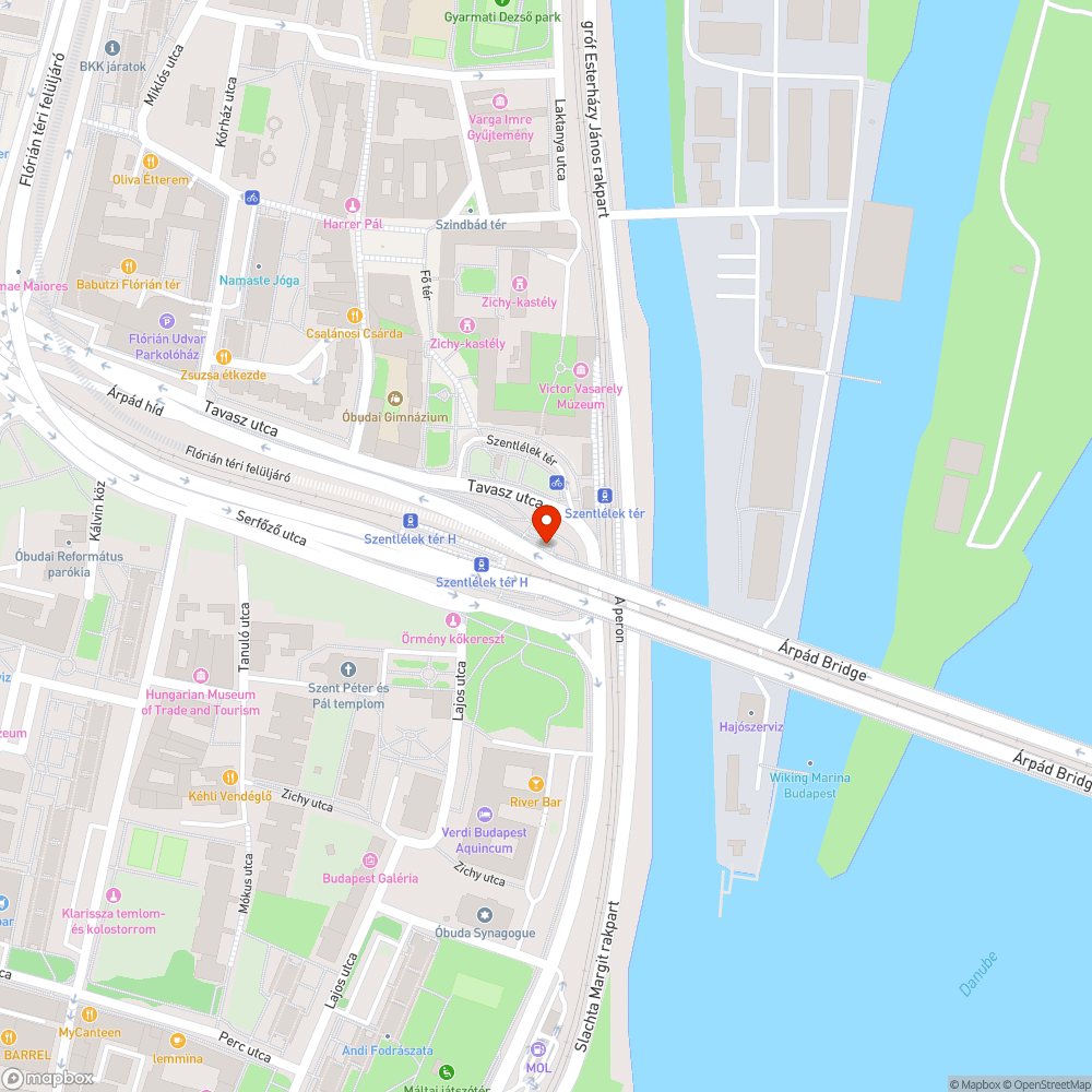 Útburkolati jel lekopása az Árpád hídon bejelentés helye