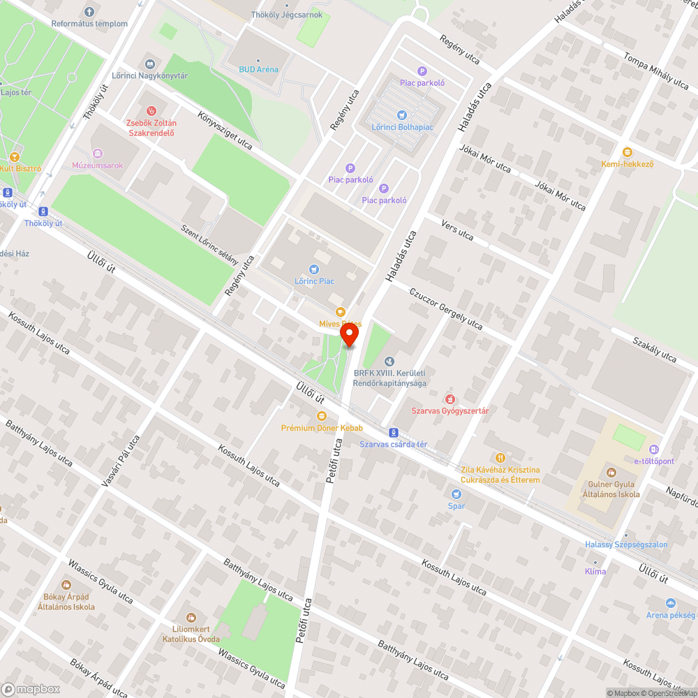 FUTÁR-kijelző bejelentés helye