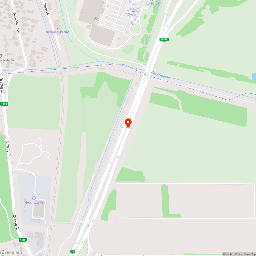 Elütött állat bejelentés helye