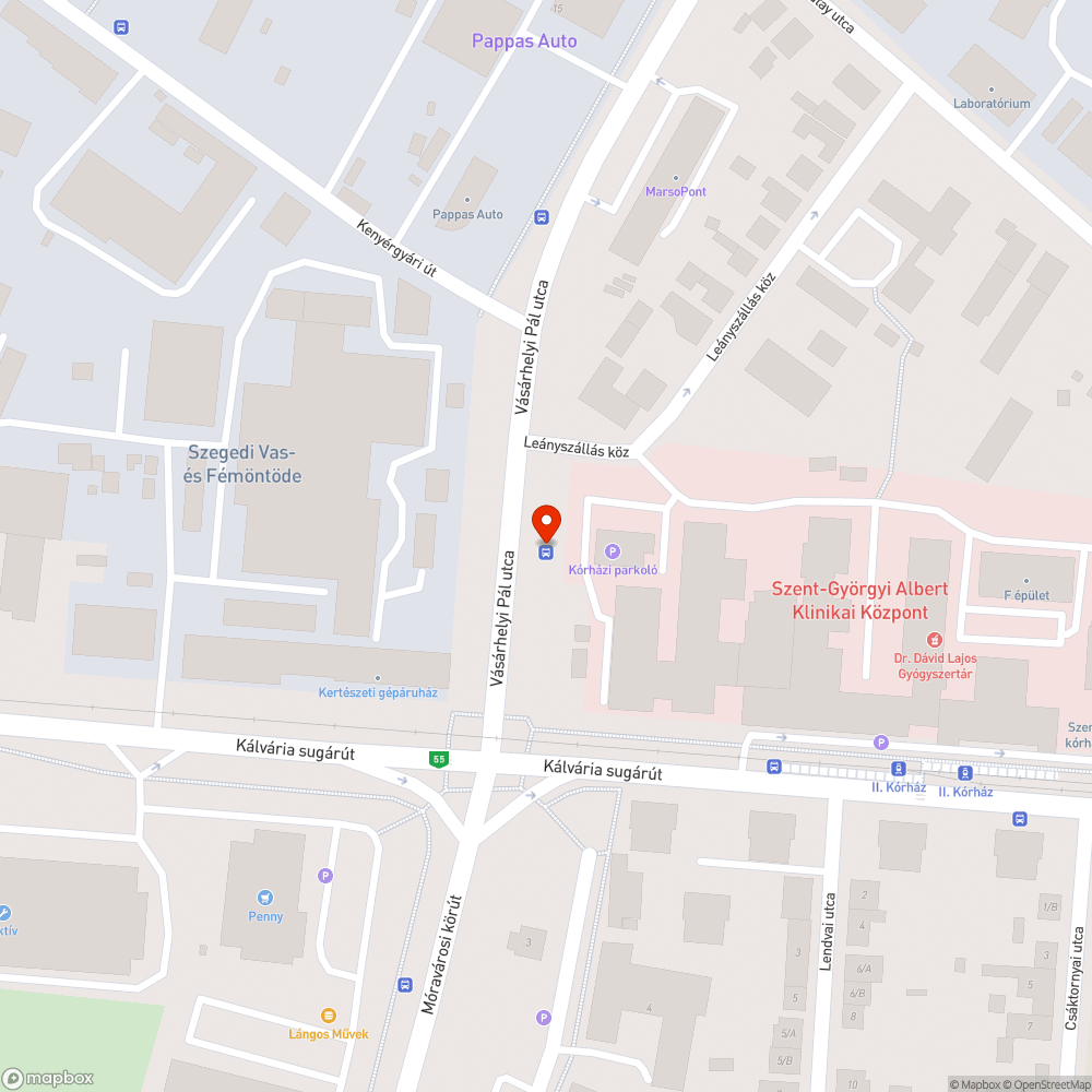 Buszmegálló bejelentés helye