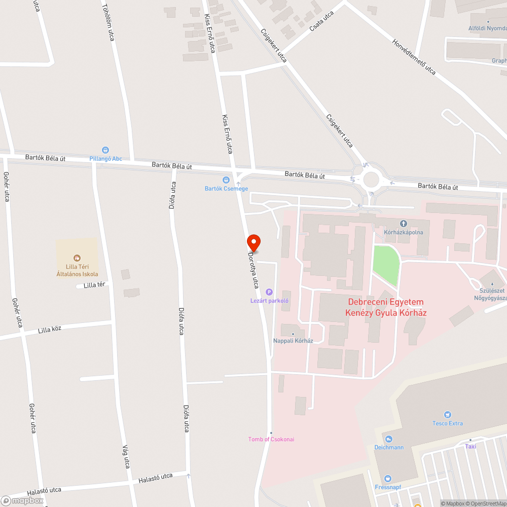 Veszélyes kátyú a Dorottya utcán bejelentés helye