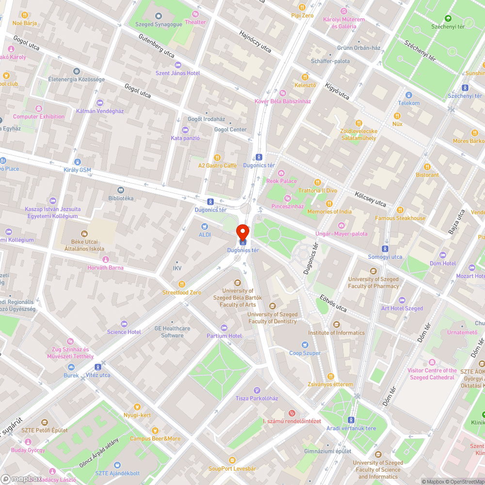 Dugonics tér (Petőfi Sándor sugárút) bejelentés helye