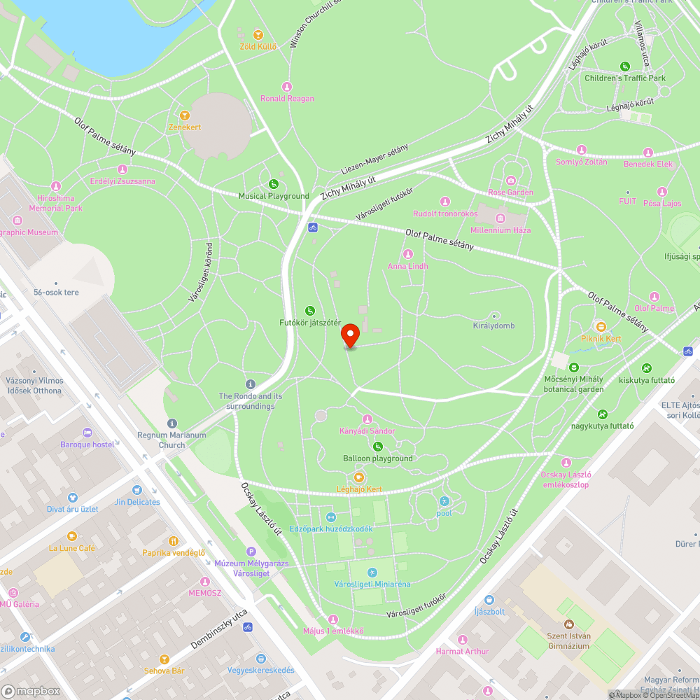 Csőtörés a Városligetben bejelentés helye