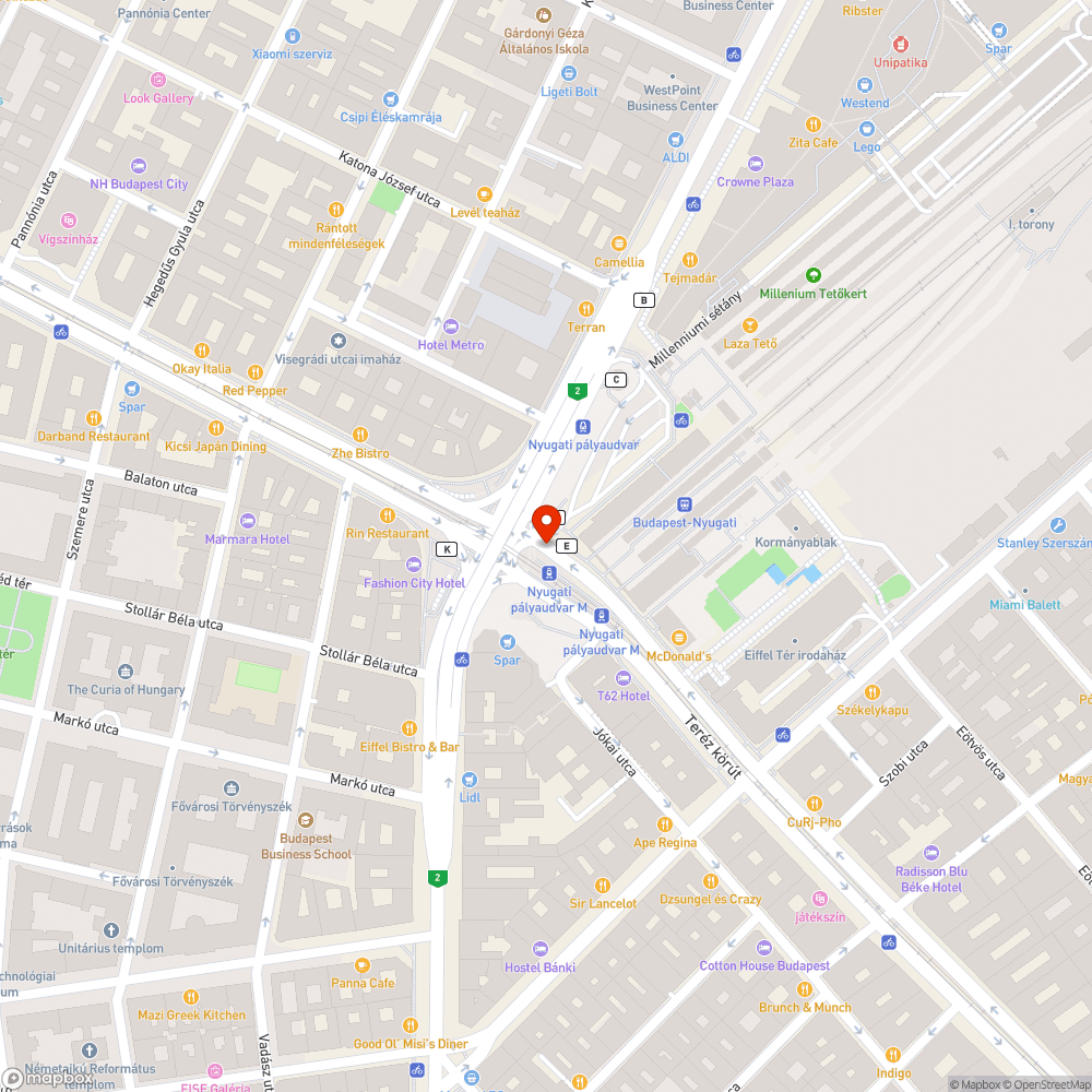 Kerékpártámasz Nyugati téri járdára bejelentés helye