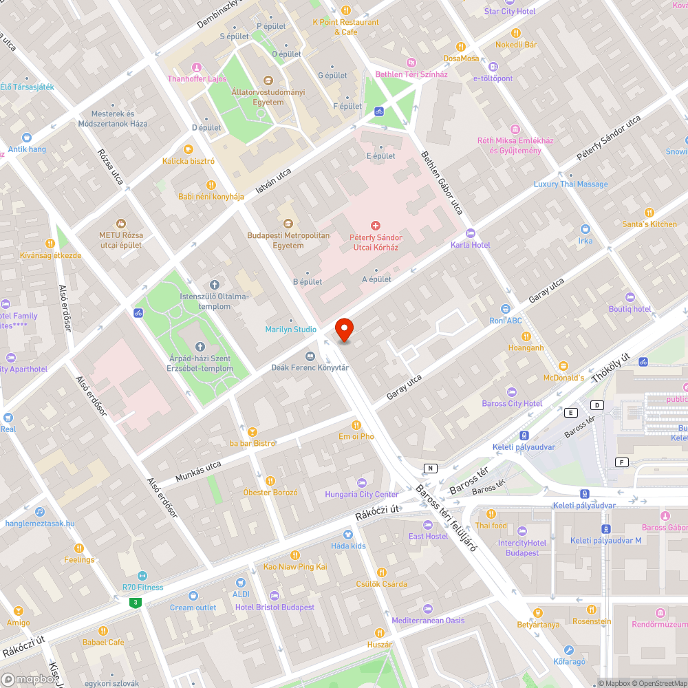 Elhagyott jármű a Rottenbiller utcán bejelentés helye