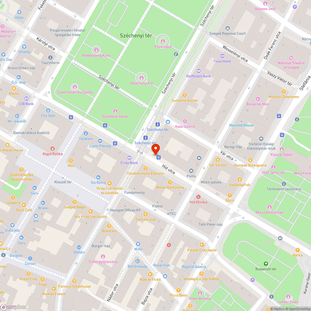 Elkopott buszmegálló útburkolati jel, és hiányos zebra felfestés - Híd utca bejelentés helye