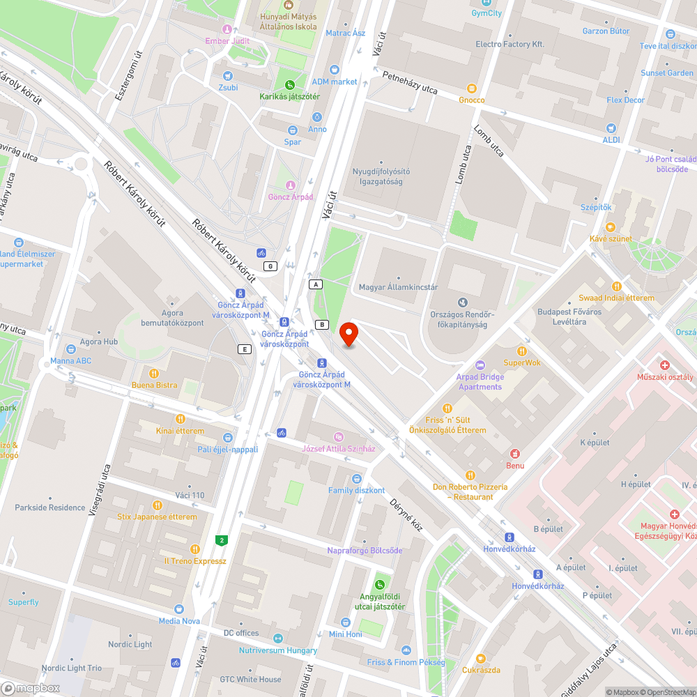 Göncz Árpád városközpont M  buszmegallo bejelentés helye