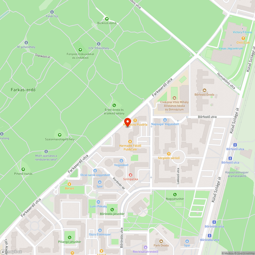 Elhagyott, raktárnak használt auto bejelentés helye