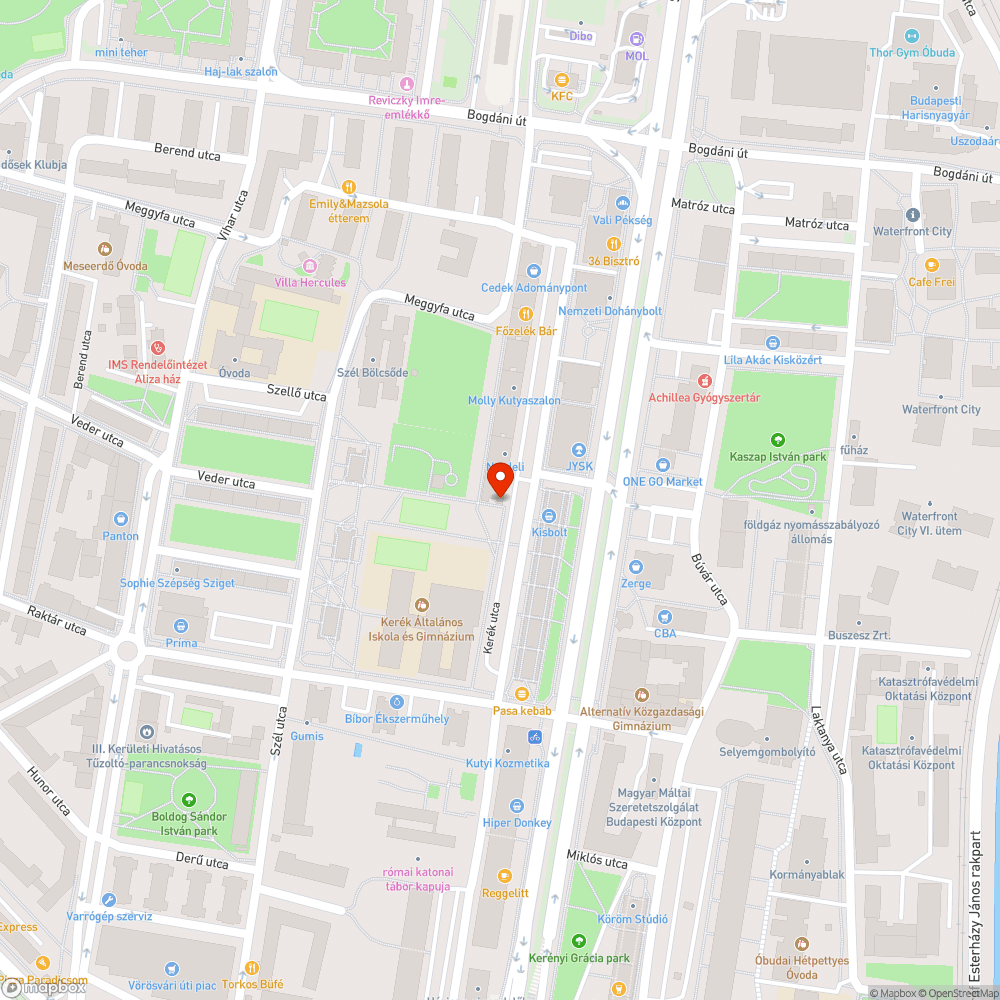 Budapest, III. kerület Kerék út 22-24 bejelentés helye