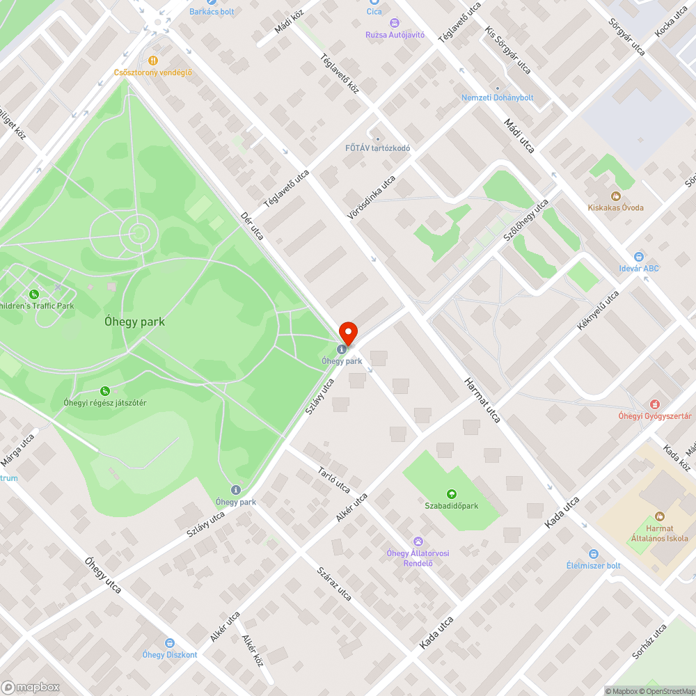 Kidobott fenyőfa (Óhegy park) bejelentés helye