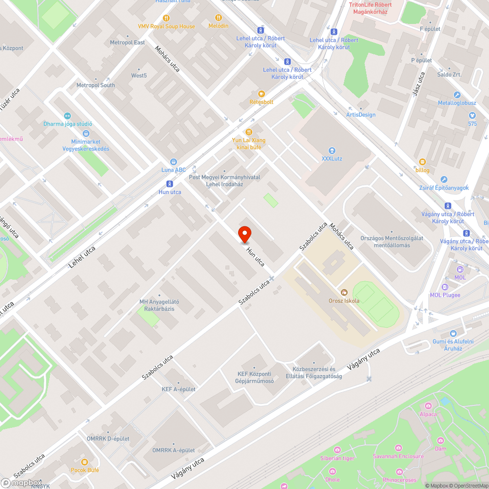 Elhagyott jármű bejelentés helye