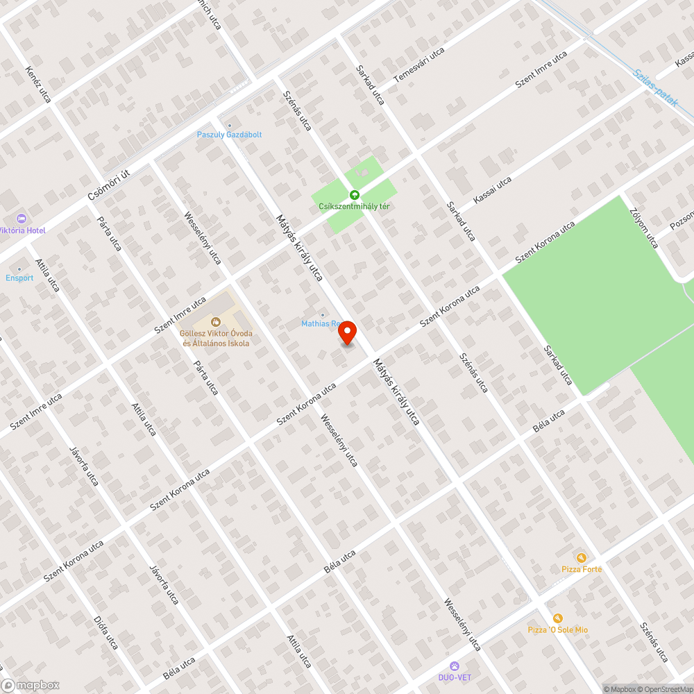 Hiányzó zebra a Mátyás király úton bejelentés helye