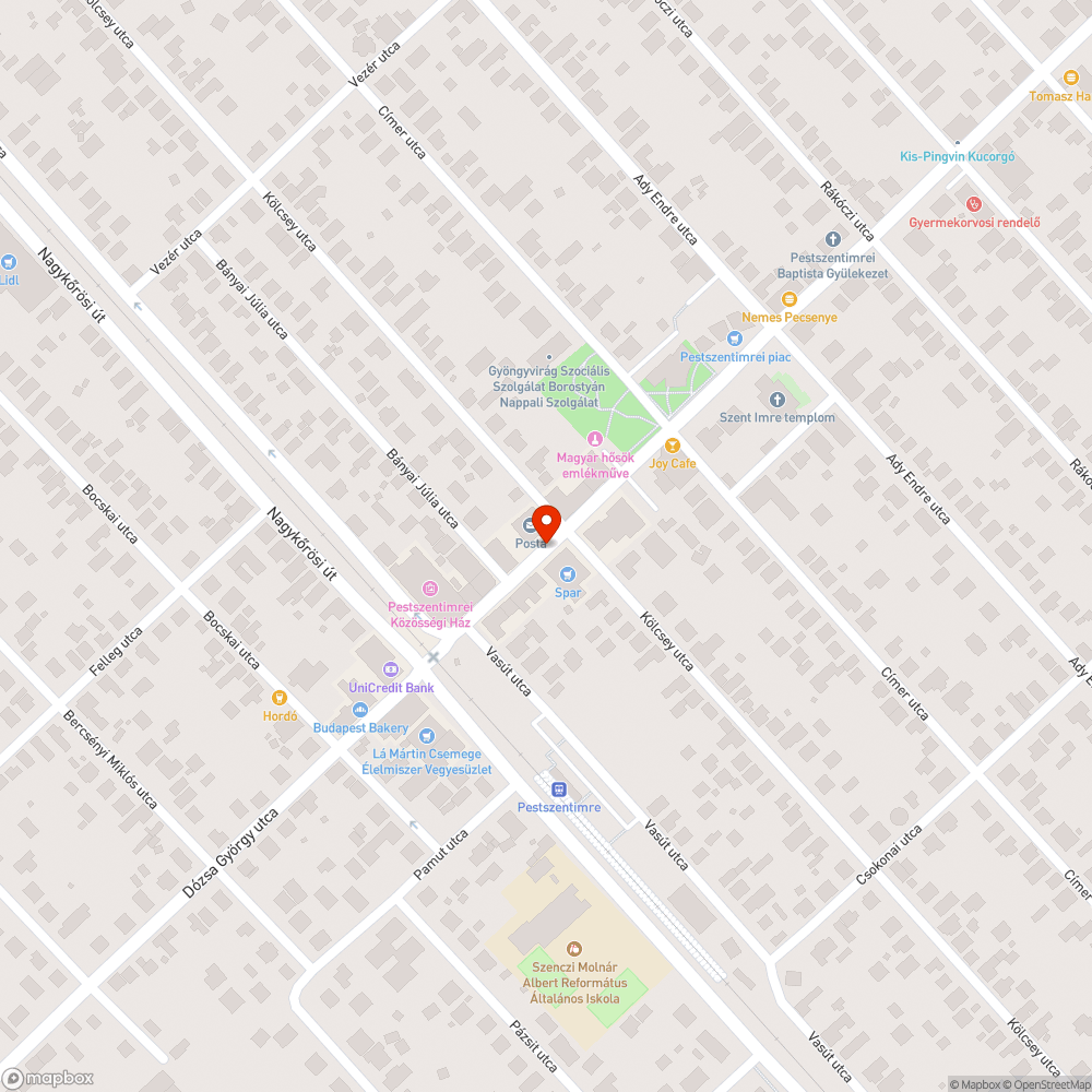 Szemetes közterület bejelentés helye