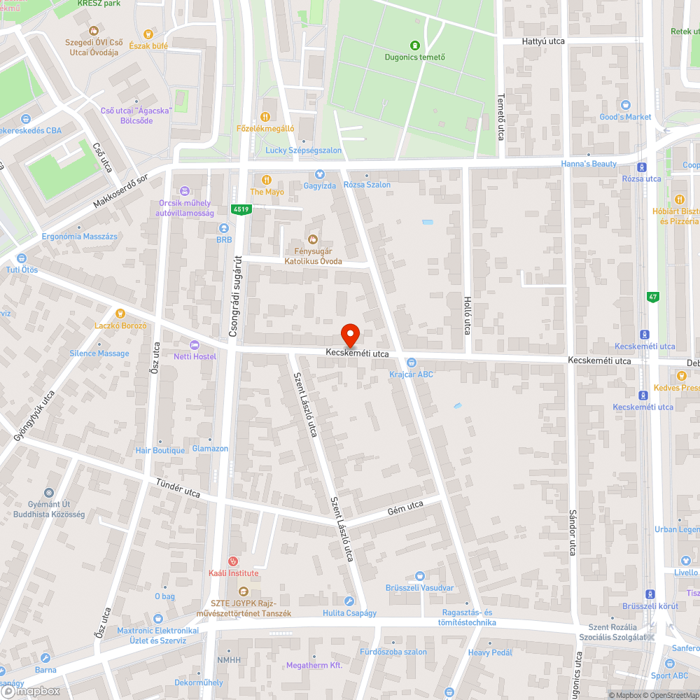 Feltételezett engedély nélkül kivágott közterületi fiatal fa bejelentés helye