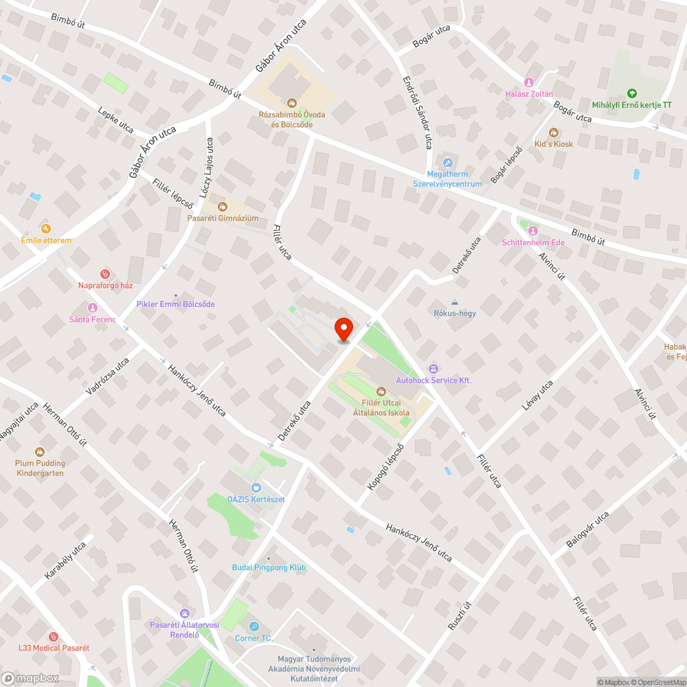 A Detrekő utca kátyús bejelentés helye