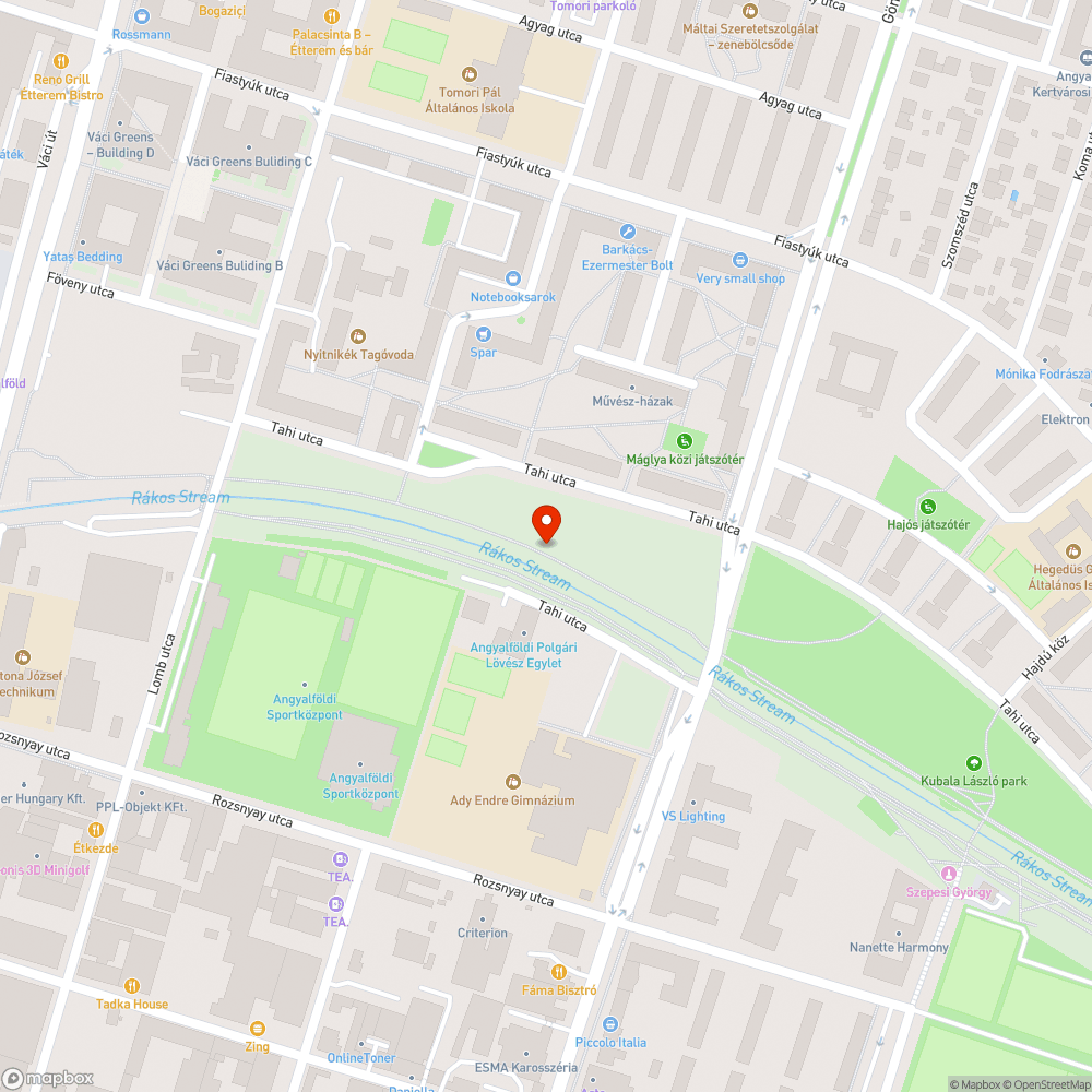 Szeméthalom a Rákos-patakban bejelentés helye