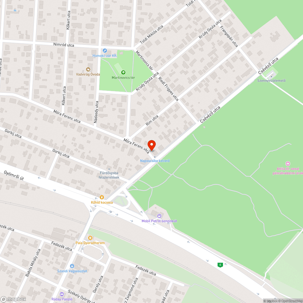 Úttesten növő bokor bejelentés helye