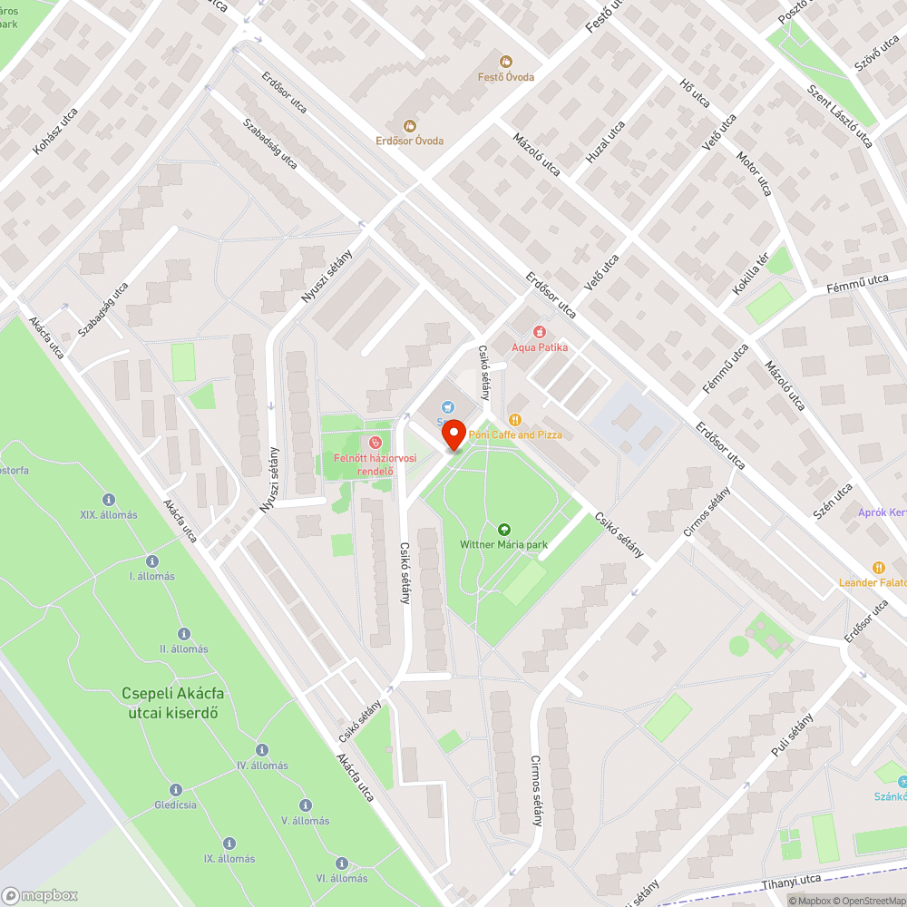 Parkolástgátlók vagy szegély bejelentés helye