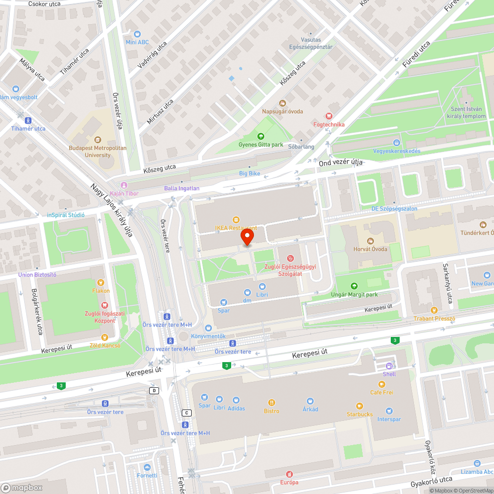 Kiégett lámpa bejelentés helye