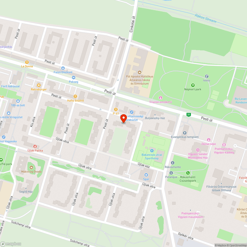 Törött támla bejelentés helye