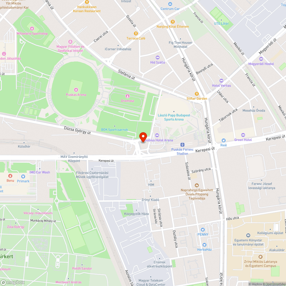 Dózsa György úti zöldfelület? bejelentés helye