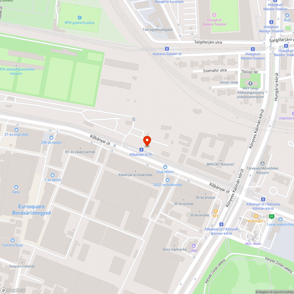 Graffitis tábla (Kőbányai út 31.) bejelentés helye