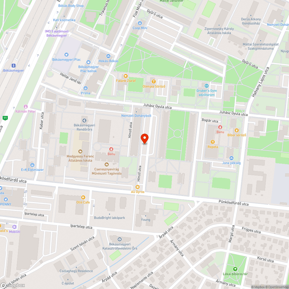 Kátyú az úton bejelentés helye