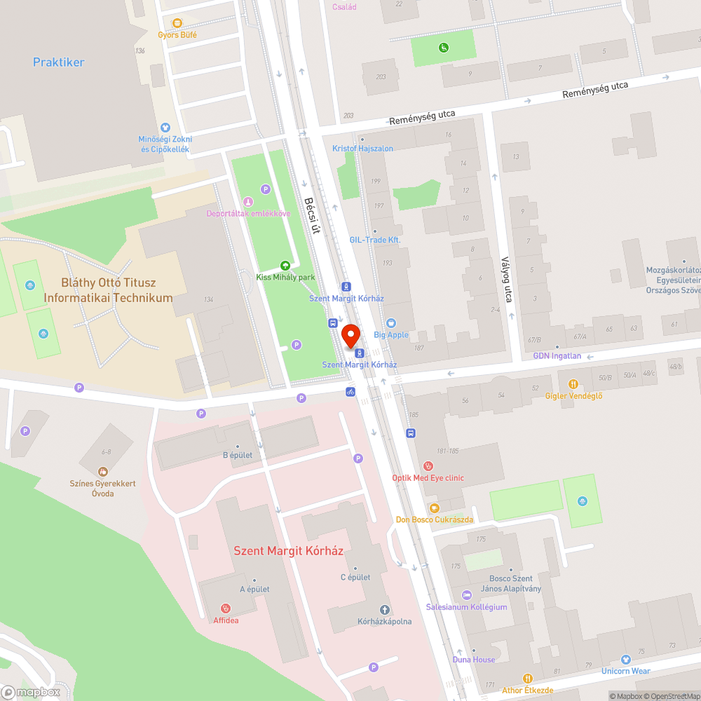 Hiányzó fényterelő bejelentés helye