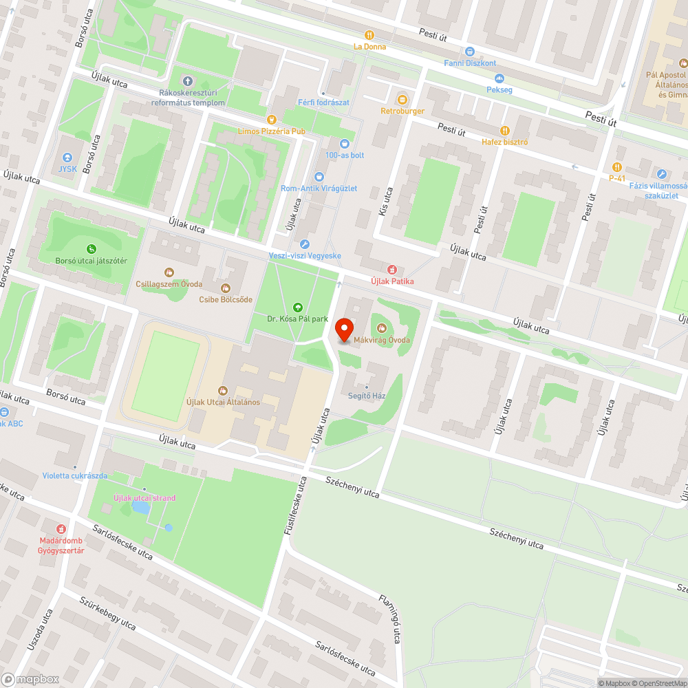 Törött pad bejelentés helye