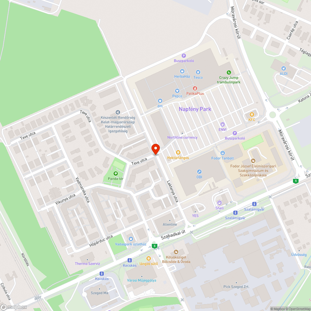 Nem működik a közvilágítás a Laktanya utcában bejelentés helye