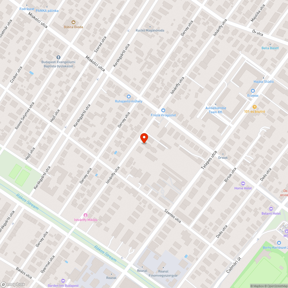 Elhagyott külföldi rendszámú autó az Istvánffy utcában bejelentés helye