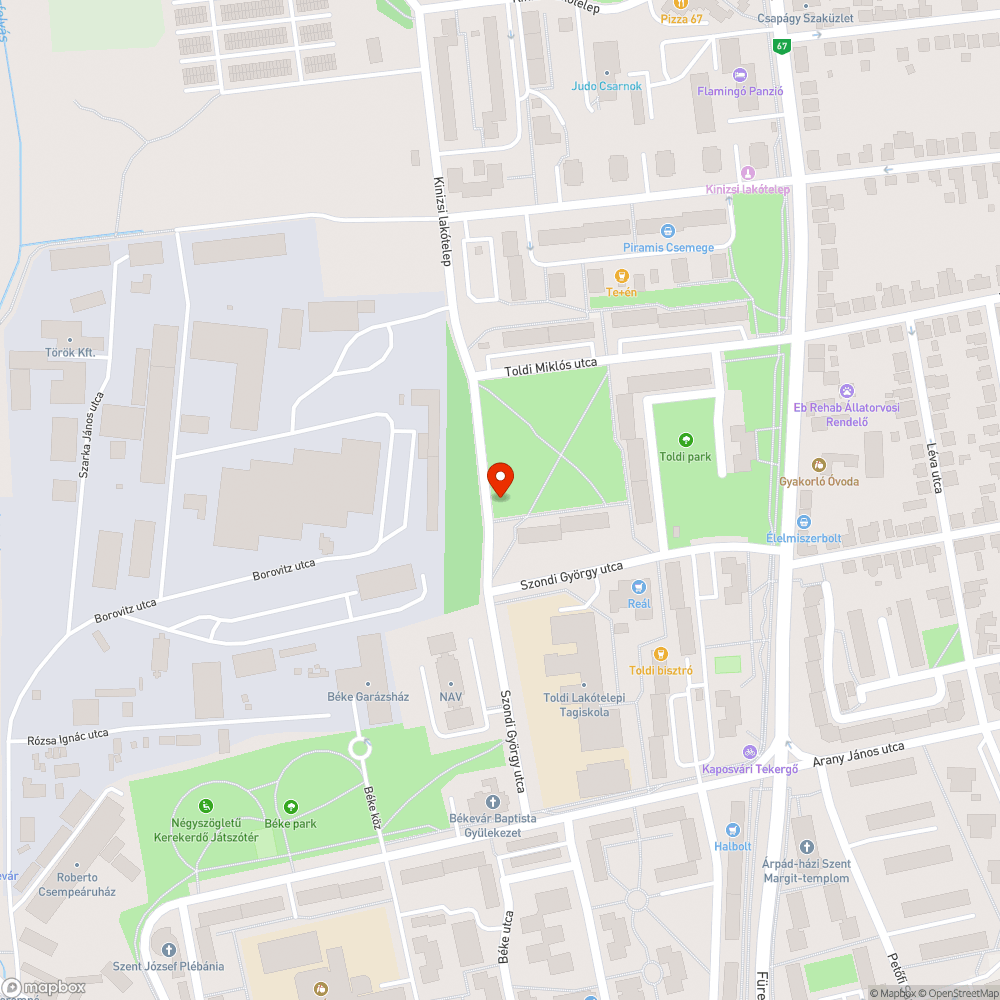 Elhagyott betondarab bejelentés helye