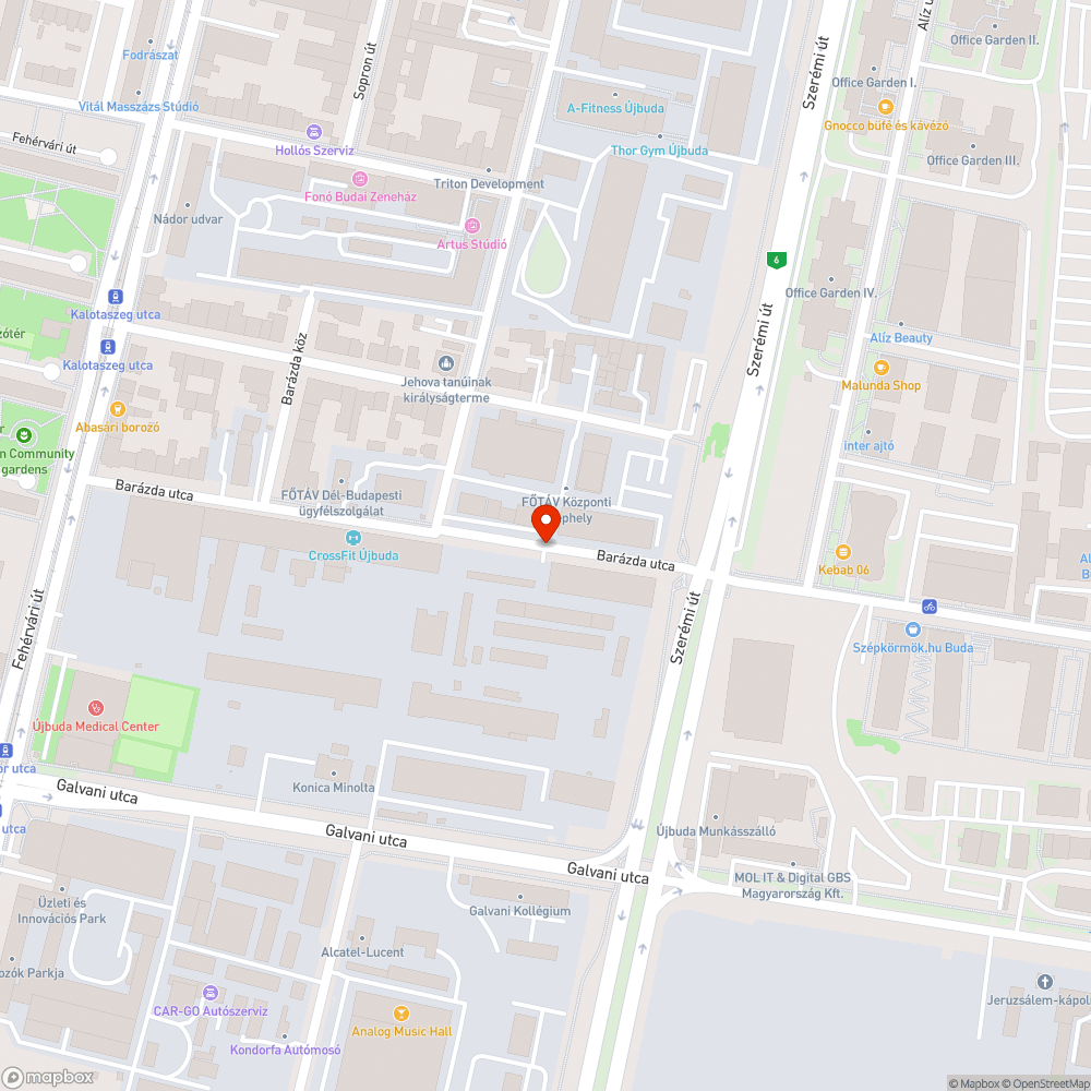 Elhagyott jármű a Barázda úton bejelentés helye