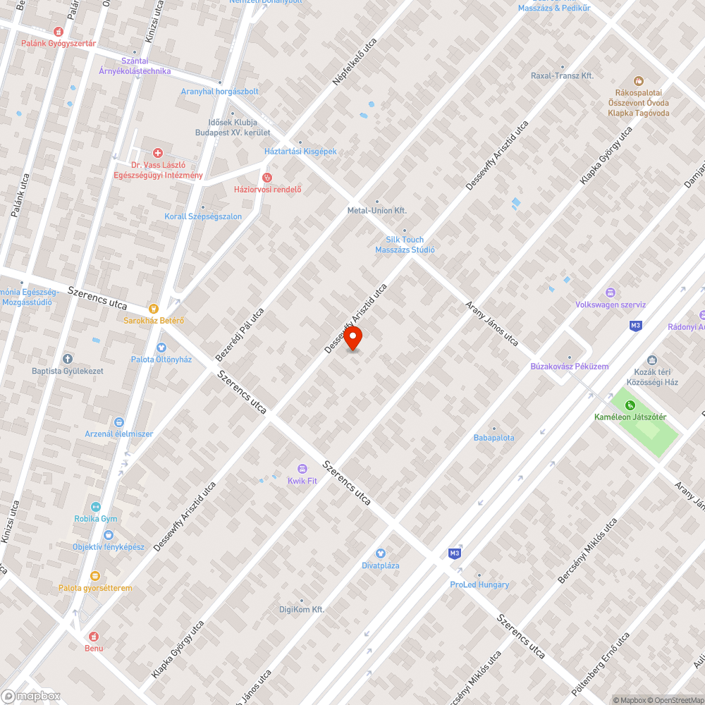 Elhagyott autó bejelentés helye