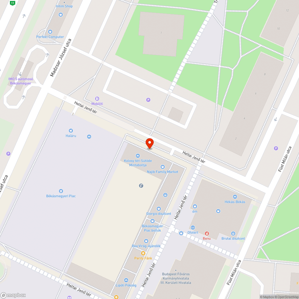 Szétesett járda bejelentés helye