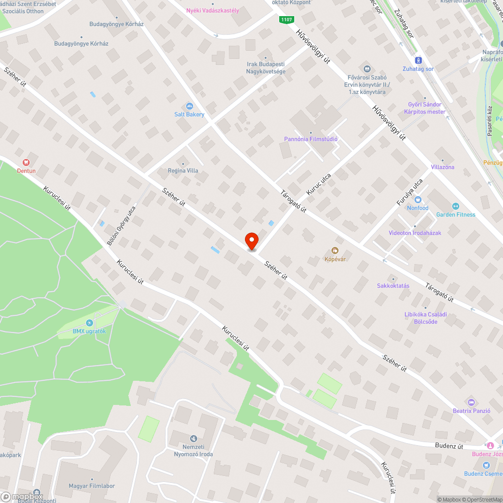 Kátyúk a Széher úton a Kuruc utcánál bejelentés helye