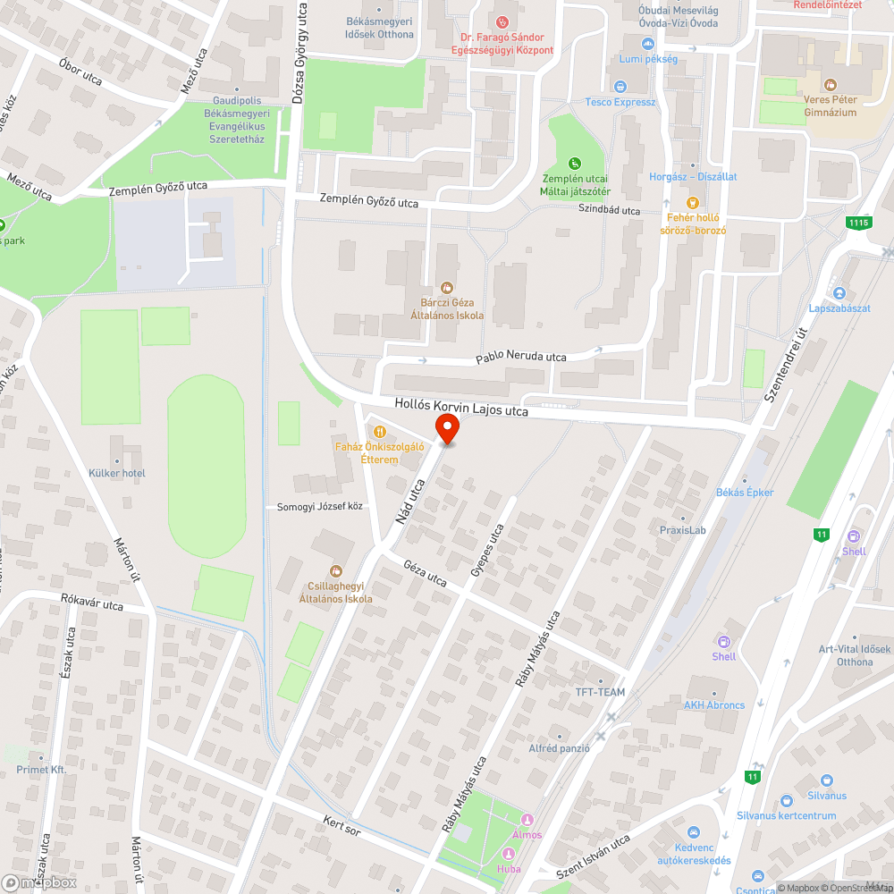 Hiányzó esőbeálló bejelentés helye