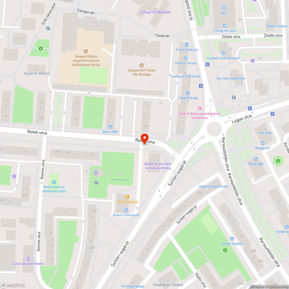 Megdőlt tábla - Retek utca 3. bejelentés helye