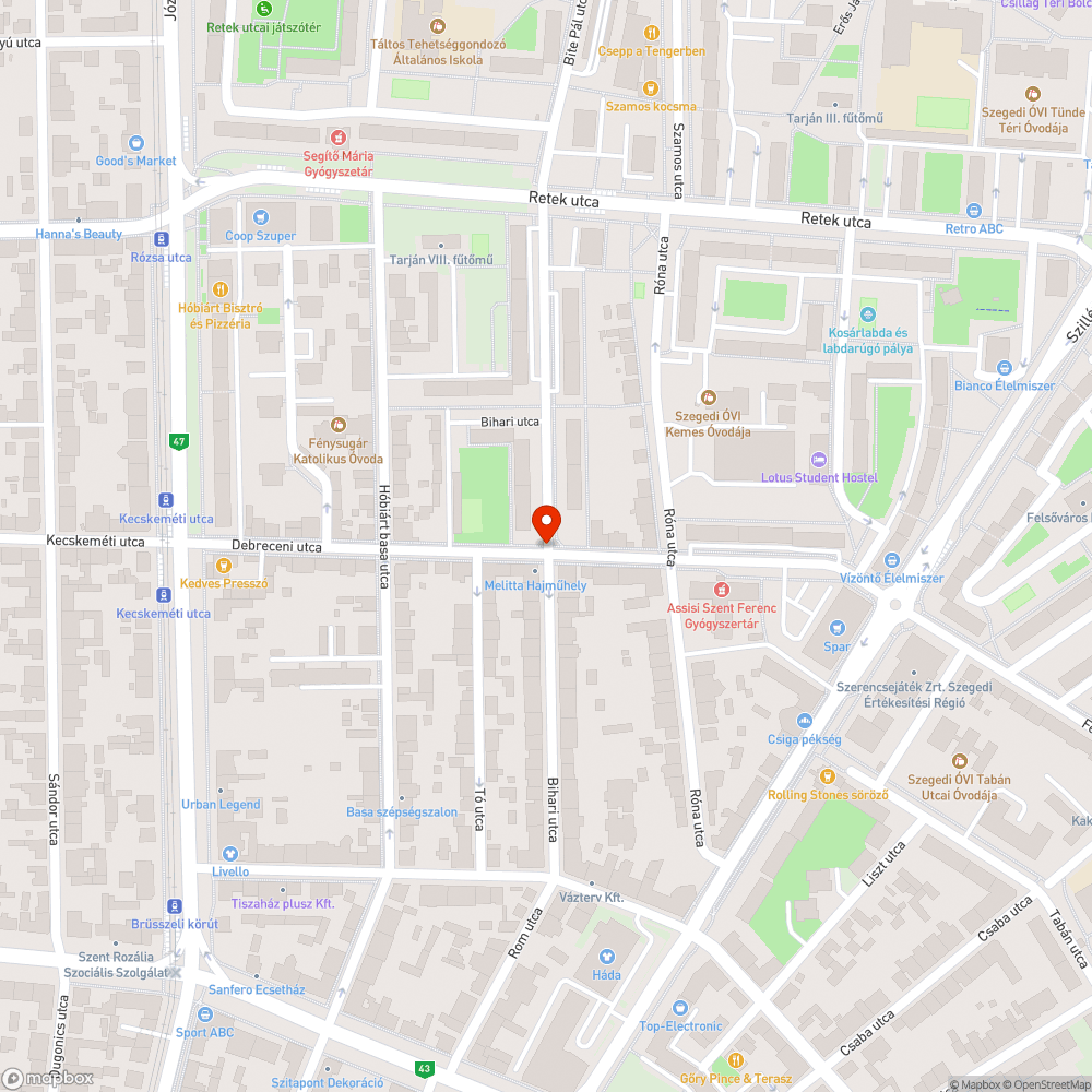 Eldugult víznyelő - Bihari utca és Debreceni utca sarka bejelentés helye