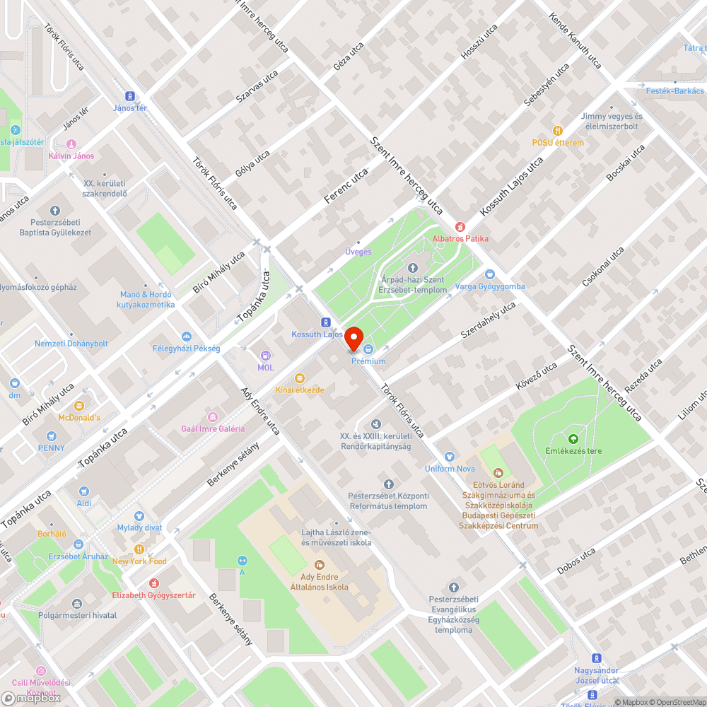 Kiégett lámpa bejelentés helye