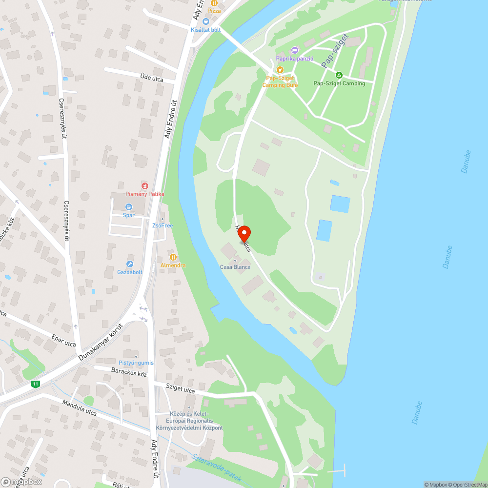 Leszakadt felsővezeték a Papszigeten bejelentés helye