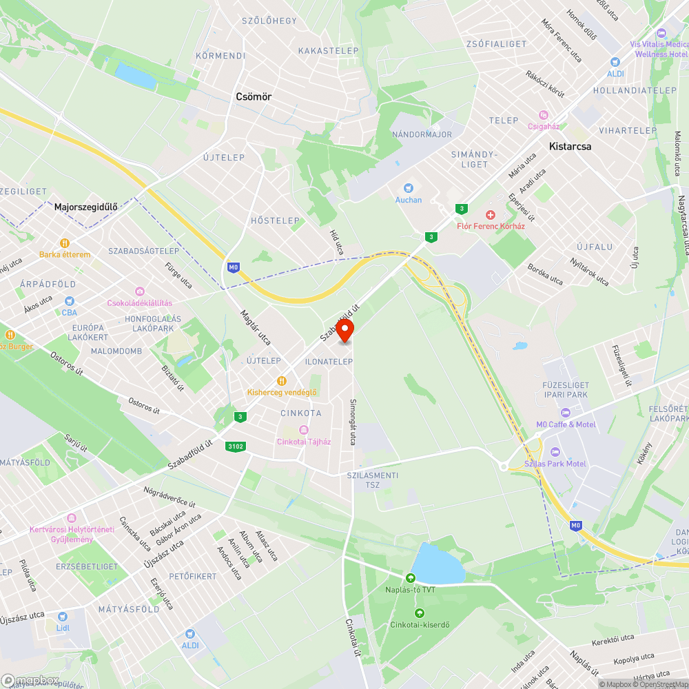 XVI. Kerület karbantartatlan aszfaltozásra váró Lóca utca bejelentés helye