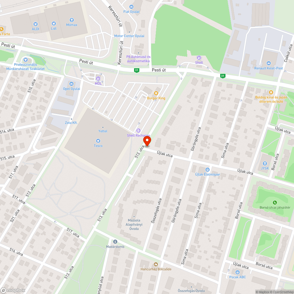 Egy európai útszegély... bejelentés helye