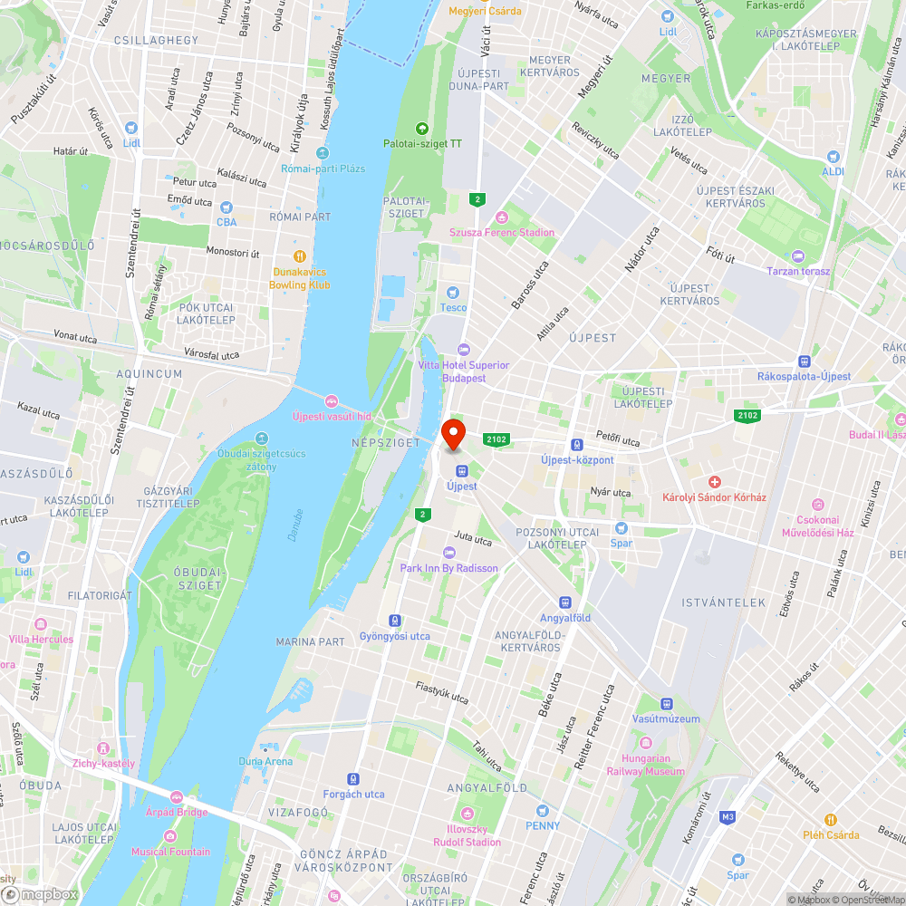 Északi vasúti összekötő híd kerékpárút közvilágitás bejelentés helye